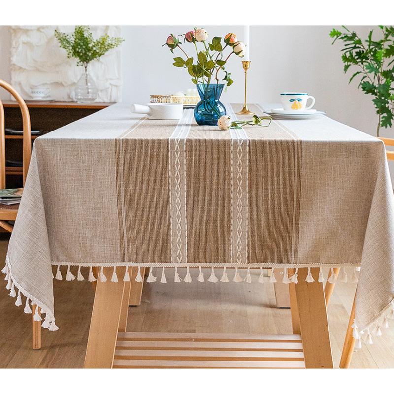 Henggang Waterproof Tablecloth Household Cotton And Linen Dining Table Cloth Anti-Penetration Table Mat Book Tablecloth Cover Towel