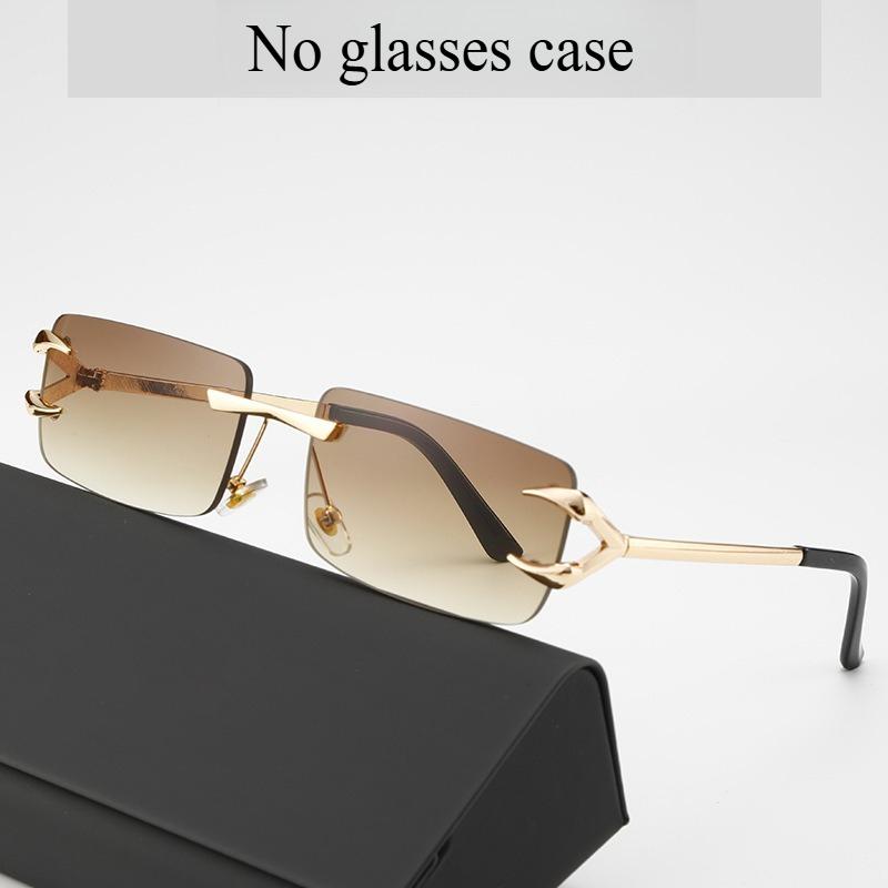 Nouvelles Lunettes de Soleil Sans Monture Rétro Carrées Bloquant les UV Dames/Hommes