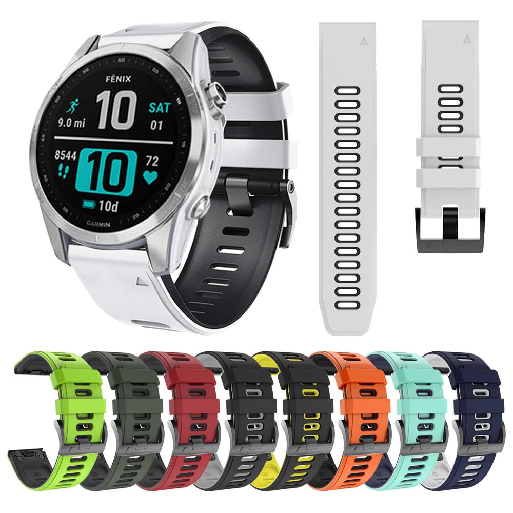 20mm Schnellwechsel-Armband für Garmin Fenix 7S 42mm Solar 6S Pro 5S Plus/Instinct 2S 40mm/Descent Mk2S Silikonband 26mm 22mm
