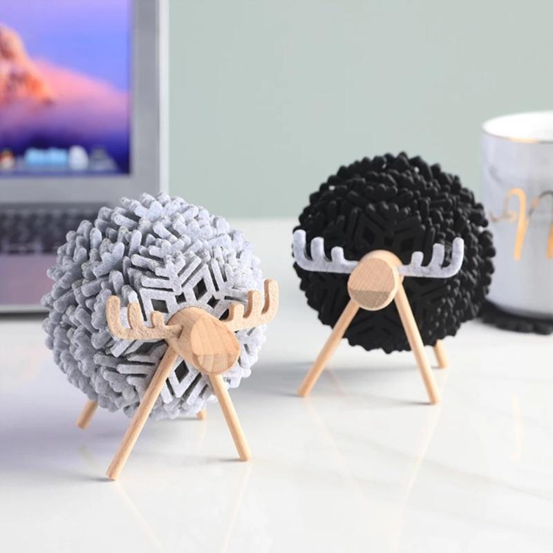 Reindeer Felt Coasters Non Slip Coasters Dining Table Practical Decoration Home Office Bar For Glass Drinks Cups