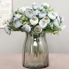 1 Bouquet Artificial Flower Vintage Easy Care 10 Heads Tea Rose Faux Silk Flower for Wedding