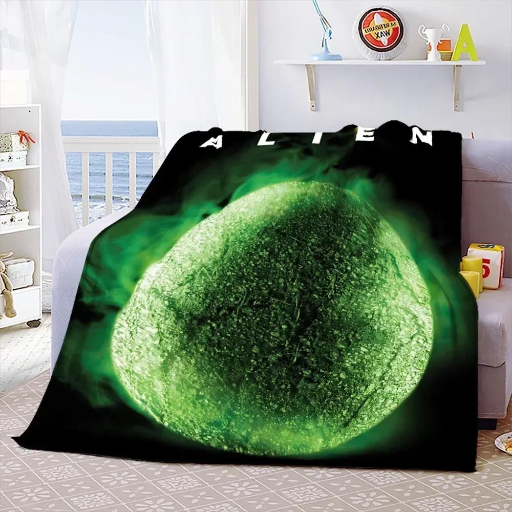 Weiche Überwurfdecke aus dem Film „Aliens“, Weltraummonster, bedruckt, Tagesdecke, Sofa-Couch-Bezüge, Reise-Camping-Decke, Geschenk für Kinder und Erwachsene