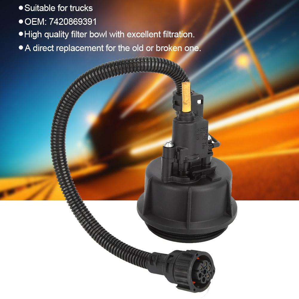 Truck Fuel Filter Bowl Oil Water Separator Accessory with Water Sensor 7420869391