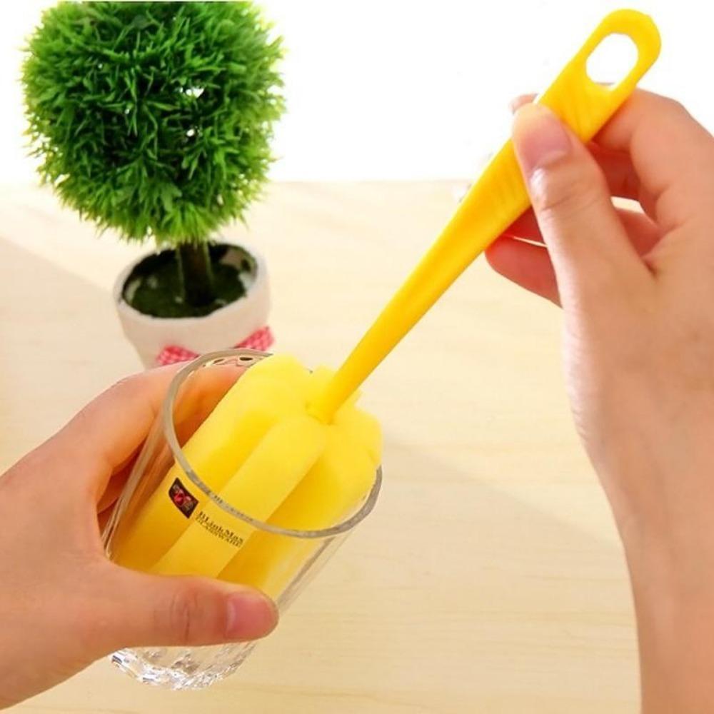 1PACK/3 Pcs Kitchen Cleaning Tool Sponge Brush For Wineglass Bottle Coffe Tea Glass Random Color