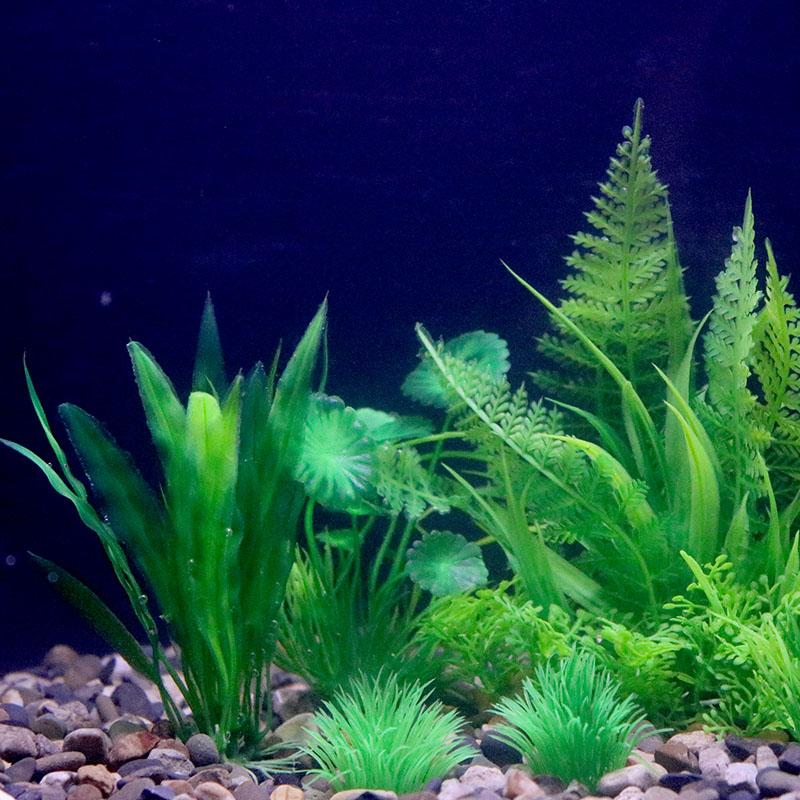 Künstliche Unterwasser-Pflanzen aus Kunststoff für Aquarien, Aquarien, gefälschte Sträucher, grünes Wasser, Gras, Betrachtungssimulation, Dekoration