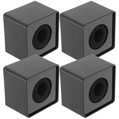 Lurrose Microphone Flags 4Pcs Cube Shape Microphone Logo Trapezoid Microphone for Interview KTV Reporter Host