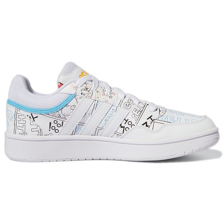 Adidas Neo Hoops 3.0 Comfortable Sesame Street Collaboration Slip Resistant Durable Low Top Skate Shoes Women sneaker White GW6990