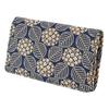 [Inden-ya] Inden Business Card Case, Large Capacity, Deerskin, Navy Blue with White Lacquer, Hydrangea Pattern, 2501-14-174