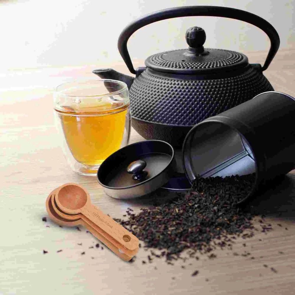 Walnut Wooden Beech Wooden Spoon Tablespoon Coffee Bean Spoon Portable Measuring Spoon  Kitchen