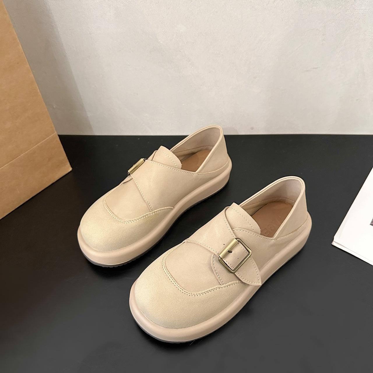 

Ретро-нишевые мокасины на плоской подошве универсальные одинарные туфли женские 2024 верхняя одежда удобная повседневная обувь Boken 35