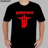 New Wolfenstein Famous Game Logo Mens Black TShirt Size S To 5XL T Shirt Casual Short Sleeve Game Shirt Top Tee