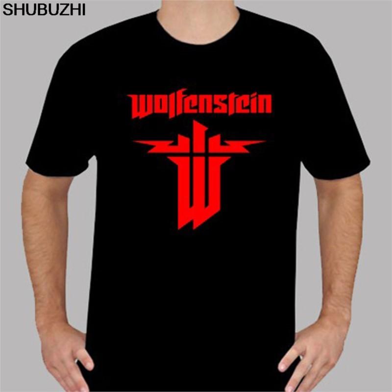 

Новая Wolfenstein Знаменитая Игровая Логотип Мужская Черная Футболка Размер S До 5XL Футболка Повседневная С коротким рукавом Игровая Рубашка Топ S