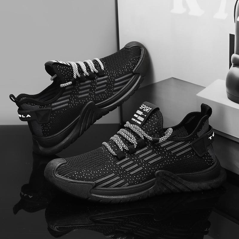 Fashion Men's Sports Shoes - Black Mesh Upper Grey Running Shoes, Barefoot Shoes Thick Bottom Cowboy Boots Modern Minimalist Style 2025