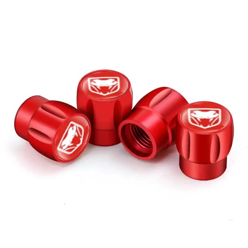 4 Stück Legierung Auto Rad Reifen Ventilschaftkappen Abdeckung für Dodge DURANGO AVENGER CALIBER CARAVAN Challenger CHARGER RAM SRT SXT Viper PP2