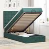 Exclusive House - Ottoman Bed Frame with Dark Green Mattress 80x200 Cm Velvet