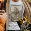 Medieval Frog Knight Riding a Snail – Vintage Fantasy Illustration T-Shirt.