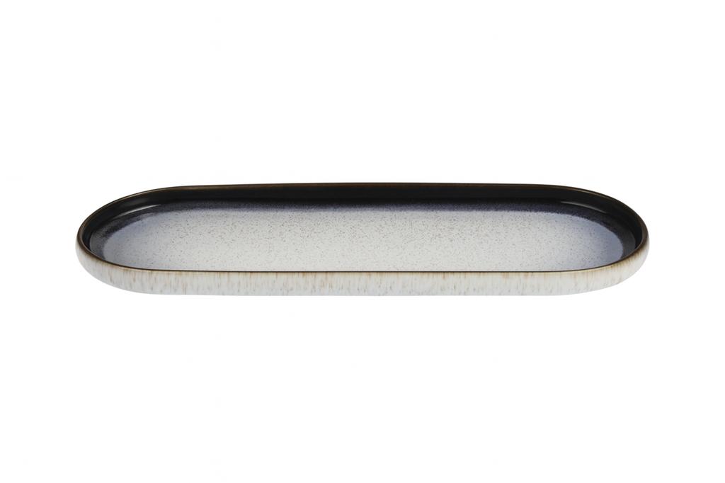 Ceramic Plate 40 Cm Luna Line Oval Large For Serving