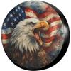 Eagle American Flag Tire Cover Waterproof Sun Protector for Trailer SUV Truck