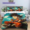 Goku Patterned Pillowcase & Duvet Cover Set Anime Scene Pattern Bedding for Bedroom Interior Gift for Lovers.-TING