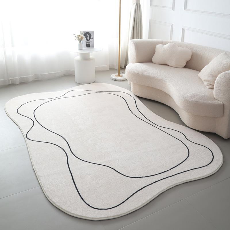 WTEMPO Nepravidelný koberec do obývacího pokoje, podložka na podlahu do ložnice, koberec do pokoje s oblečením a klobouky v lehkém luxusním stylu