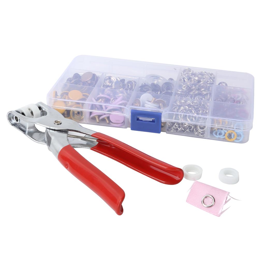Snap Button Kit Colorful Brass Prong Press Stud Snap Fasteners with Installation Tool Set