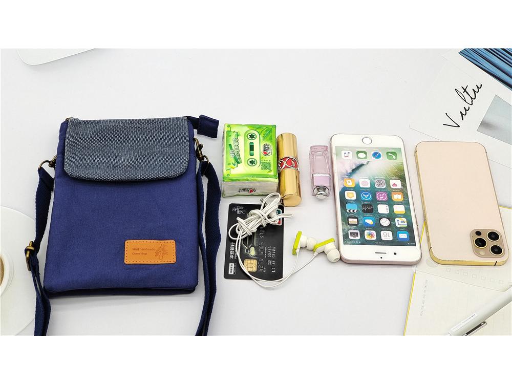 2023 Plátěná crossbody taška na telefon v jednobarevném provedení - Ležérní, Jednoduchá, Malá dámská taška