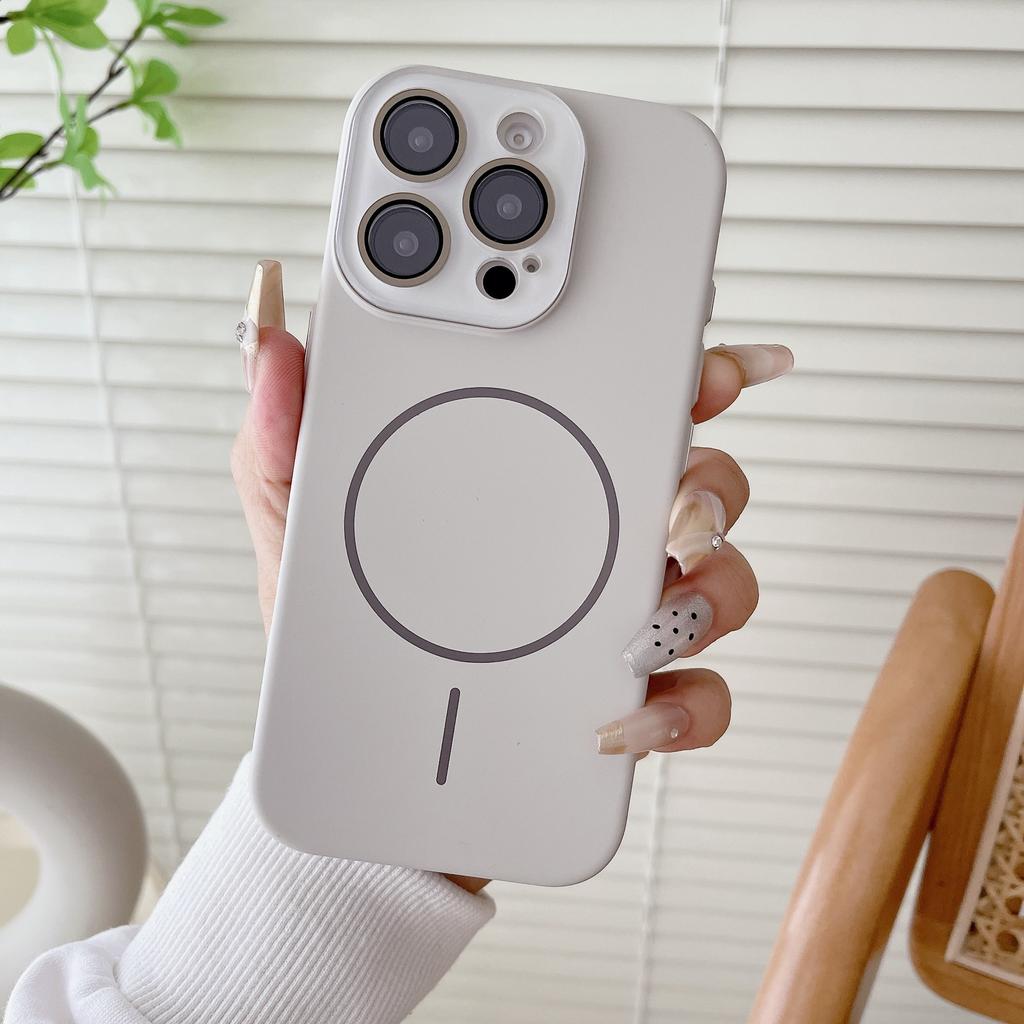 Applicable To IPhone16PROMAX Thin Circle Magnetic Suction Phone Case Apple 15 Skin Feeling Anti Fall Pc Soft and Moisturizing Protective Case 14