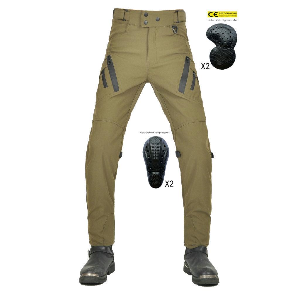 

New product Motorcycle anti-drop army green riding pants, waterproof, windproof and breathable elastic high-waisted locomotive anti-drop pants 4XL