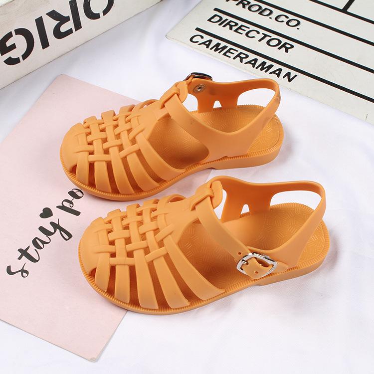 Yuzhihao Summer Fashion Solid Color Flat Bottom Kids  Sandals 35 (19.5cm)
