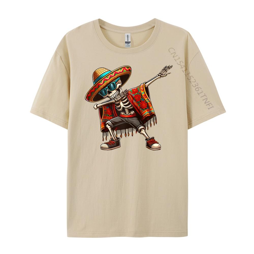 Dabbing Skeleton Sombrero Poncho Cinco De Mayo Mexican Raglan New T Shirt Mens TShirts