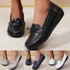 Ladies Slip Leather Loafers Classic Solid Color Flat Casual Shoes Cute Womens Shoes Casual