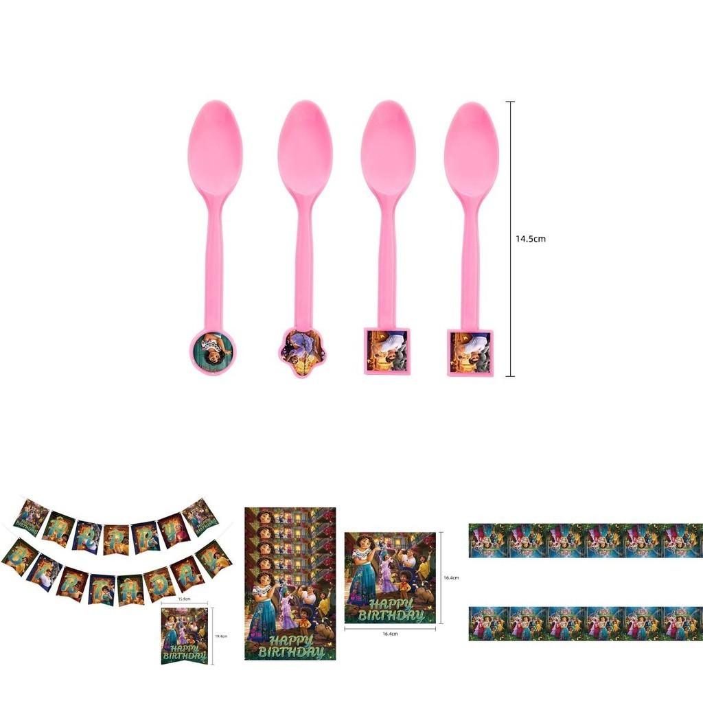 Unisex Encanto Geburtstagsparty Zubehör Set Für Mehrpersonen-Treffen Mit Taschentüchern Und Tischdecke