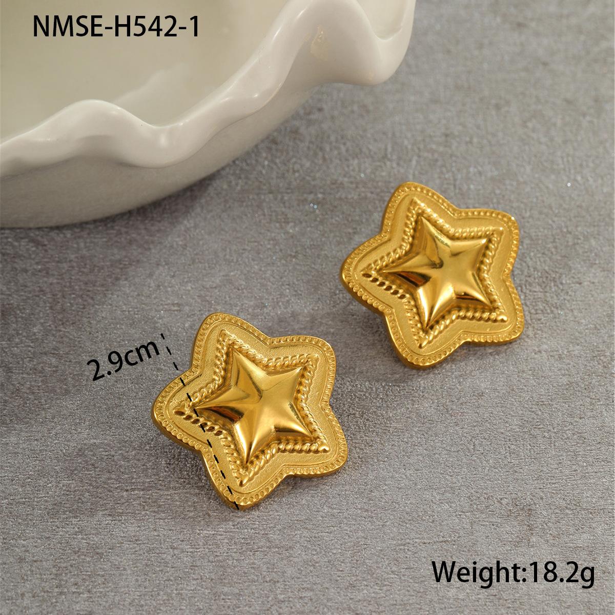 GEMCHIC Women s Vintage Gold Star Stud Earrings Stainless Steel Fashion Jewelry 18K