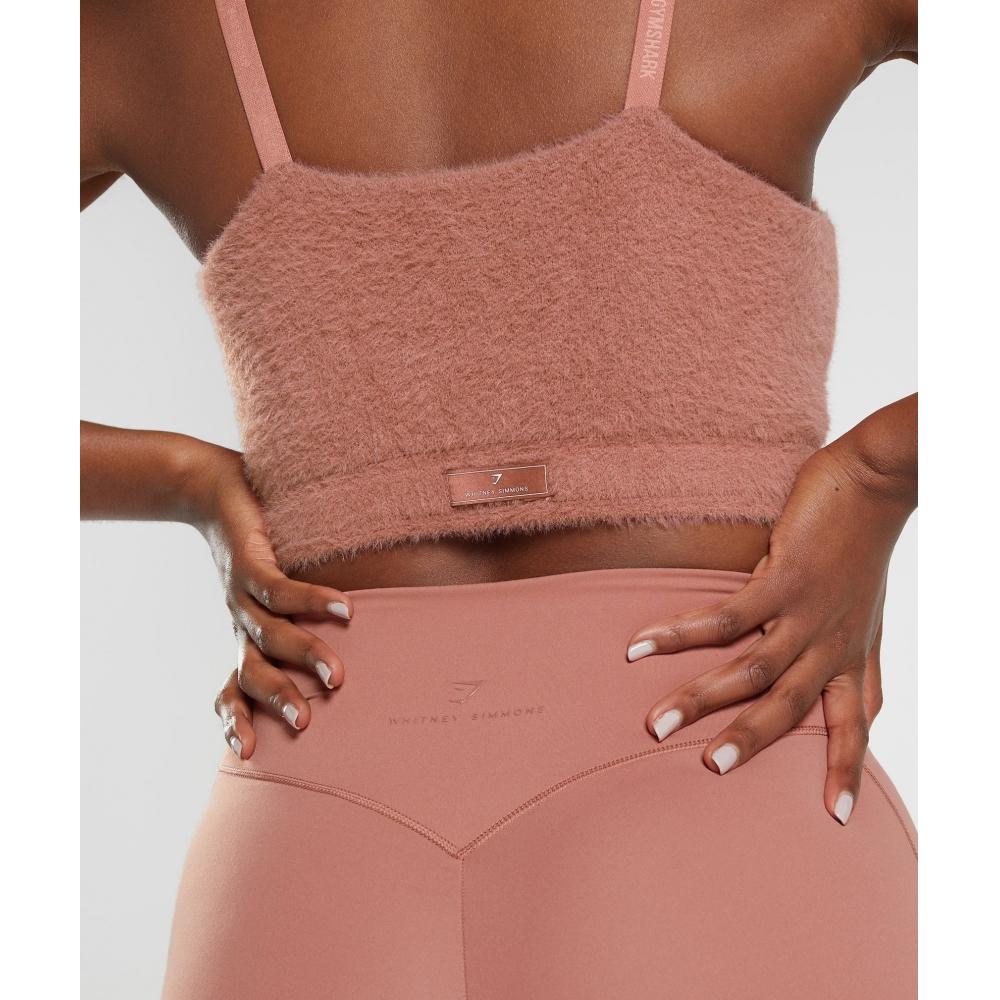 Gymshark Whitney Eyelash Knit Bandeau Canyon Red B4a4z Rblp