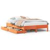 Vidaxl Bed Without Mattress, Waxed Brown, 140X200 Cm, Pine Wood