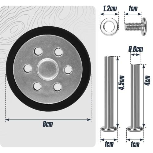 Replacement Suitcase Casters, 55mm/60mm Diameter, Tire Replacement, Caster Replacement Kit, Wheel Repair, Carry-on Bag Wheel Repair, Replacement Suitc