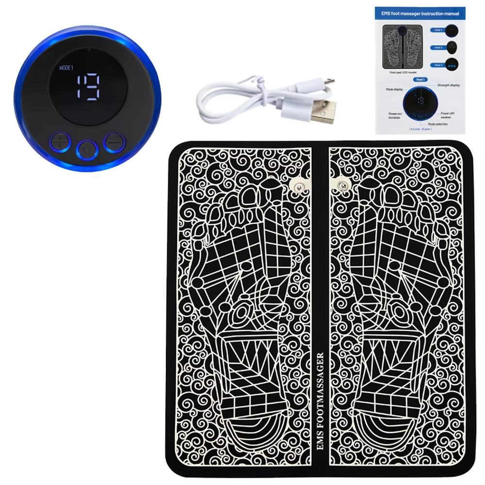 Electric EMS Foot Massager Accessories Pulse Muscle Stimulator Foldable Foot Massage Pad Relief Pain Relax,Support Dropshipping