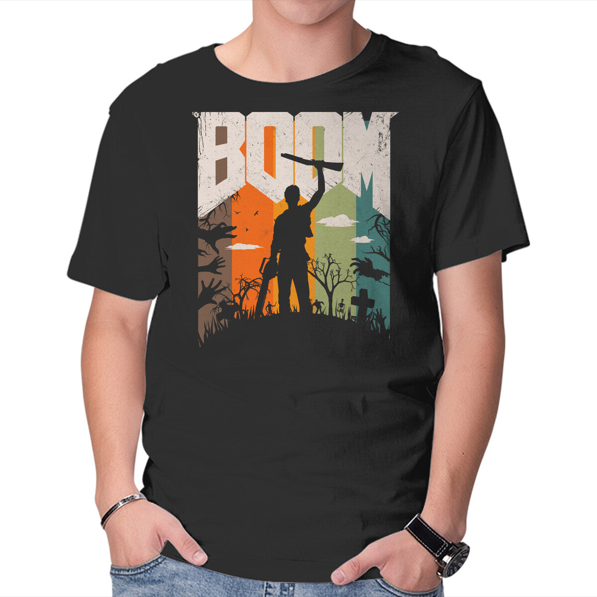 Unisex Crew Neck T-Shirt This Is My Boomstick Graphic Short Sleeve Casual Tee XL