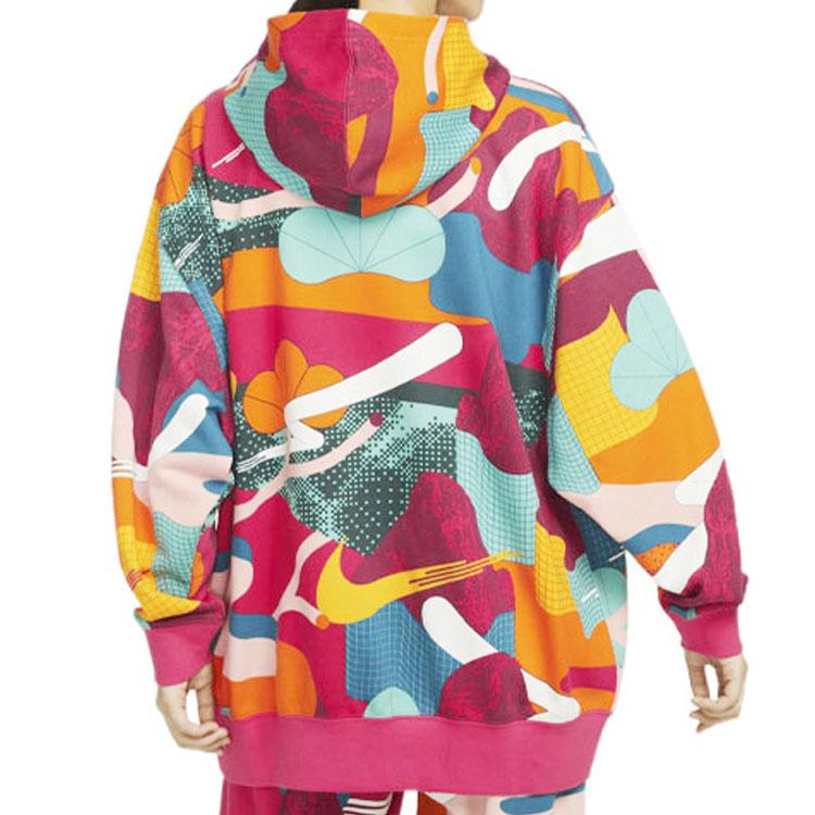 Nike Collezione Anno del Coniglio CNY Felpa con Cappuccio Lavorata a Maglia a Vita Alta Stile Graffiti Top da Donna Multicolore FD6685-681