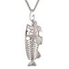Fischgräten Anhänger Halsketten Edelstahl Gotischer Angel Schmuck Geschenk für Angelbegeisterte für Ehemann Vater