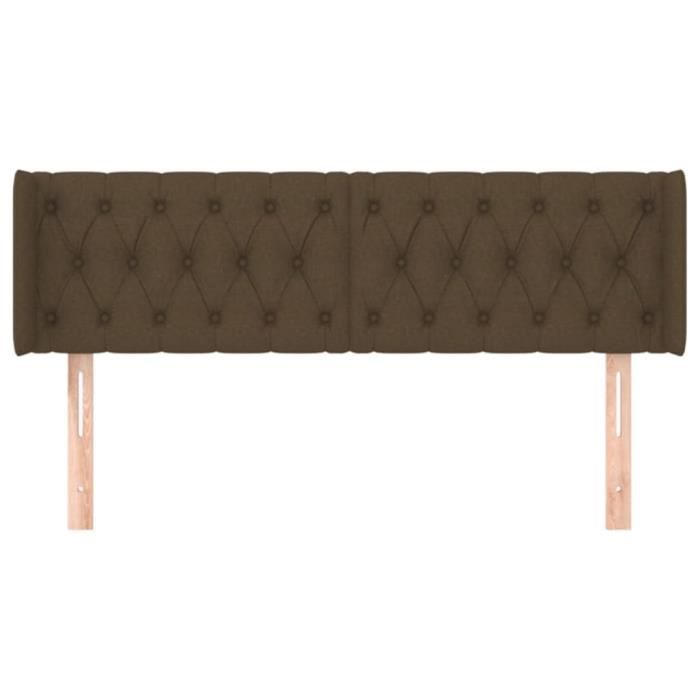 VidaXL Headboard with Ears Dark Brown 163x16x78-88 Cm Fabric3119113