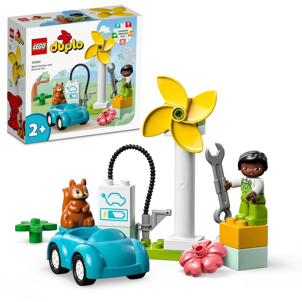 LEGO Duplo Duplo Town Wind Turbine and Electric Vehicle 10985 Toy Blocks Present Infant Baby Car Car Town Building Boys Girls 2 Years Old and Up