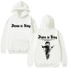 Jesus Is King Print Men Hoodie Religious Outdoor Street Gothic Harajuku Casual Fashion Long-sleeve Autumn Top