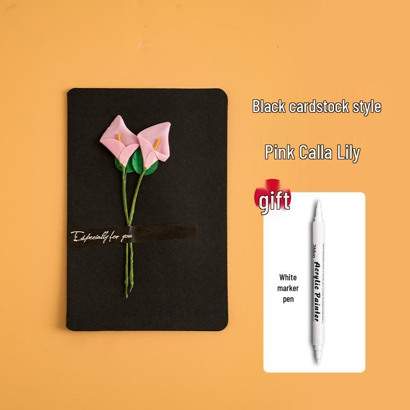 3D Dried Flower Handwritten Greeting Card for Teacher's Day, Love Letters, or Birthday – Perfect for Couples