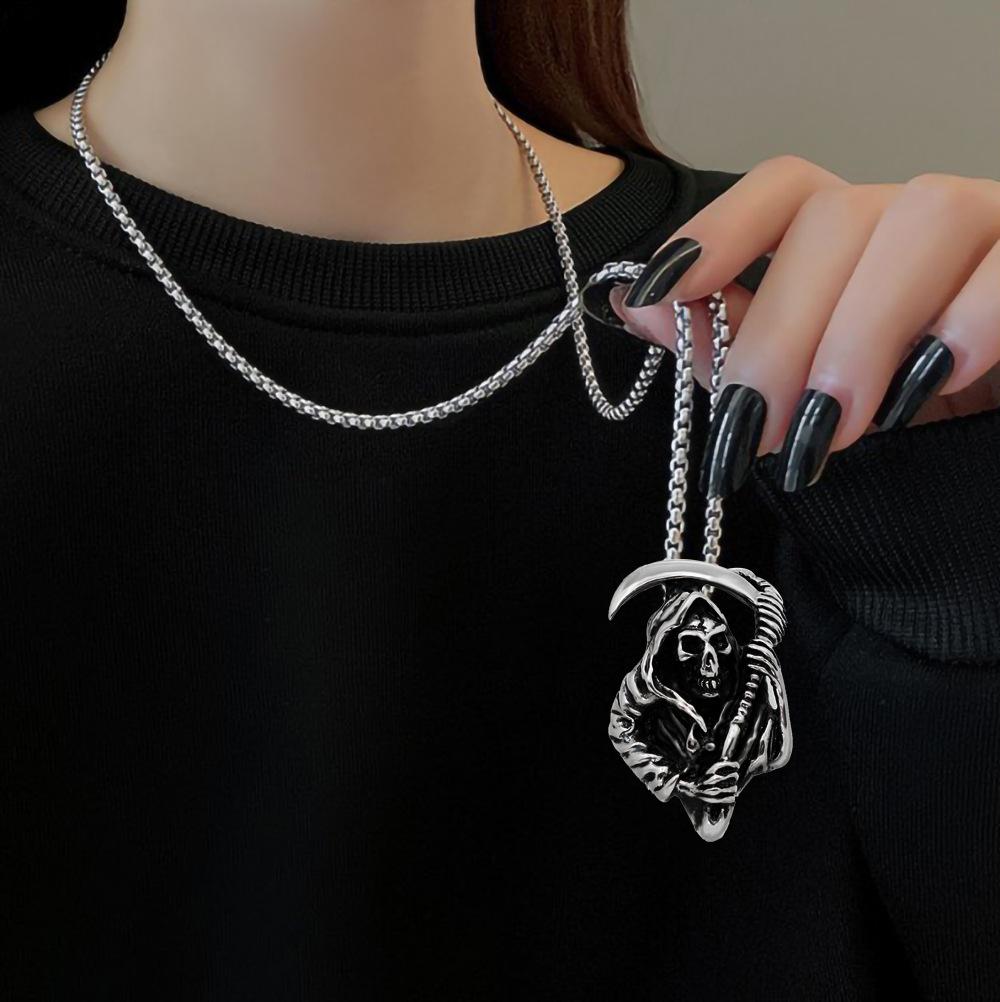 Collana Alta Qualità Lunga Falce della Morte Ciondolo Hip Hop