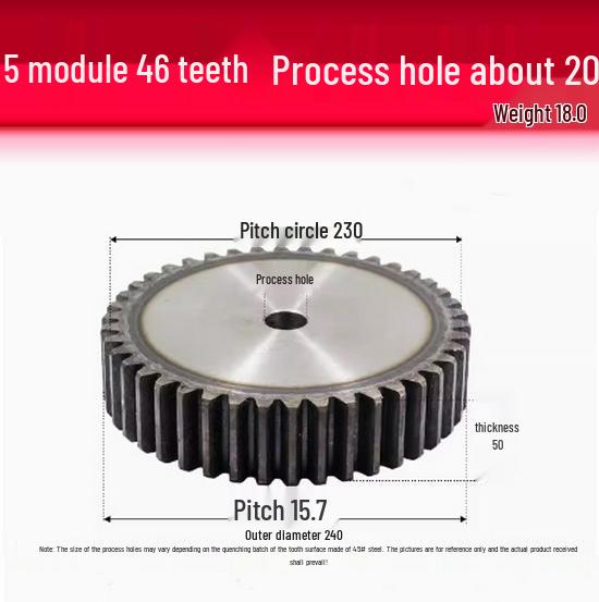 5-Module Gear Rack and Pinion Set: Straight Tooth Gear System with Metal Transmission for Reduction Applications
