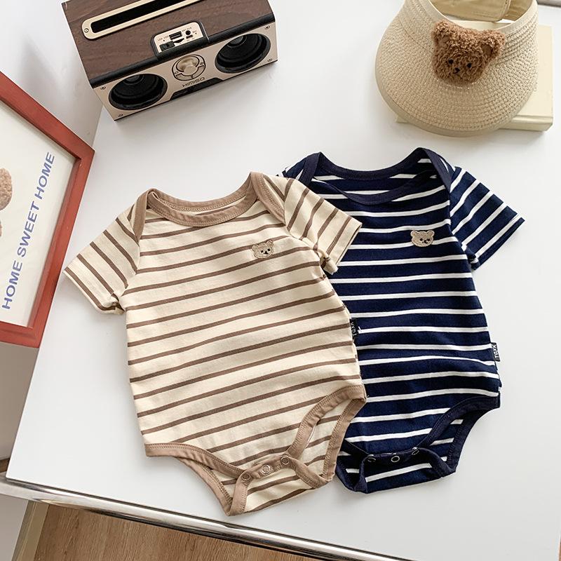 Newborn Thin Triangle Clothes Baby One-piece Boy Summer Cute Super Cute Out Short Sleeves