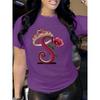 Women's casual letter printed round neck T-shirt - comfortable and durable sports style top for all seasons
