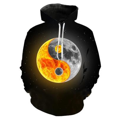Nowe Fajne Bluzy Y2k Ogień Woda z Nadrukiem 3D Yin Yang Plotki Męskie Damskie Dziecięce Fajne Bluzy Moda Chłopak Dziewczynka Dzieci Pulower