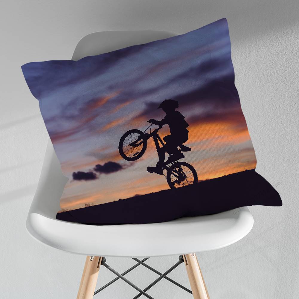 Leisure Art Sunset Cycling Pillow Case For 30x30cm45x45cm55x55cm For Home Bedroom Decoration And Protector